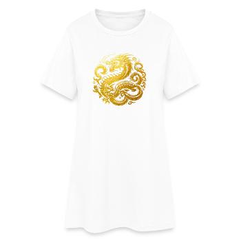 Tatouage de dragon chinois - Robe T-shirt Femme - blanc - Devant
