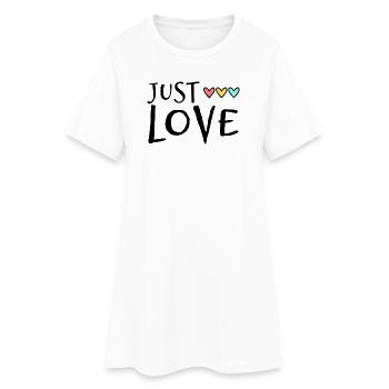 HERZ. HERZ. VALENTINSTAG. LIEBE. LIEBE. PAAR. - Frauen T-Shirt-Kleid - Weiß - Vorne