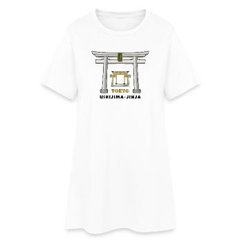 Tokyo, Ushijima-jinja, Torii, Japan Zeichnung - Frauen T-Shirt-Kleid - Weiß - Vorne