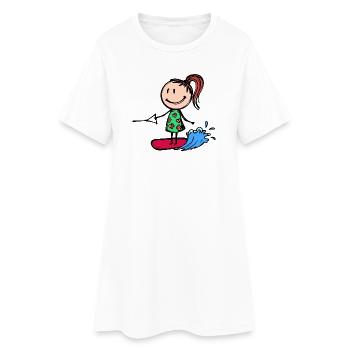 Surf, wakeboard, kitesurf, sports nautiques, ski nautique - Robe T-shirt Femme - blanc - Devant