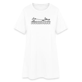 Vague, Ski nautique, Surf, Wakeboard, Kitesurfer - Robe T-shirt Femme - blanc - Devant