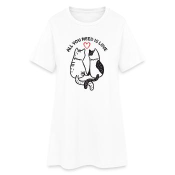 Cats - All You Need is Love - Women’s T-Shirt Dress - white - Front