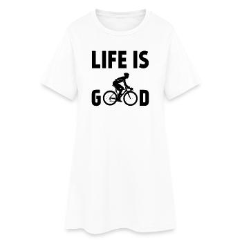 Cyclisme - La vie est belle - Robe T-shirt Femme - blanc - Devant