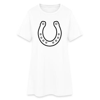 Fer à cheval cheval contour symbole de bonne chance - Robe T-shirt Femme - blanc - Devant