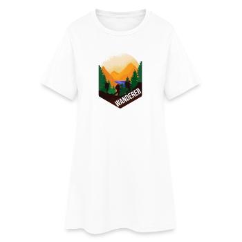 Wanderer - Frauen T-Shirt-Kleid - Weiß - Vorne