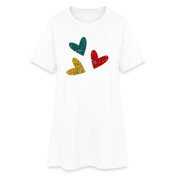 HEART. COUPLE. JUST MARRIED. Bachelorette party. VALENTINE'S DAY. - Women’s T-Shirt Dress - white - Front