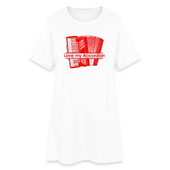 J’adore mon accordéon - Robe T-shirt Femme - blanc - Devant