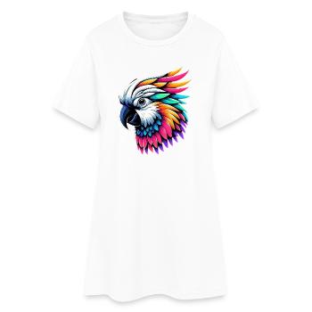 Cockatoo parrot with crest - Women’s T-Shirt Dress - white - Front