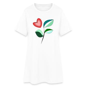 HEART. COUPLE. JUST MARRIED. Bachelorette party. VALENTINE'S DAY. - Women’s T-Shirt Dress - white - Front