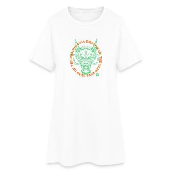 Geburtstag 2024 - Frauen T-Shirt-Kleid - Weiß - Vorne