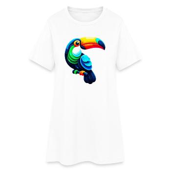 Toucan - Robe T-shirt Femme - blanc - Devant