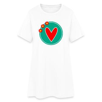 VALENTINSTAG. Junggesellinnenabschied. ICH LIEBE DICH. ICH LIEBE DICH. LIEBE - Frauen T-Shirt-Kleid - Weiß - Vorne