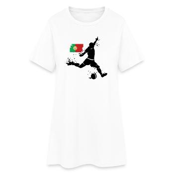 Icône du joueur de football Blast Portugal - Robe T-shirt Femme - blanc - Devant
