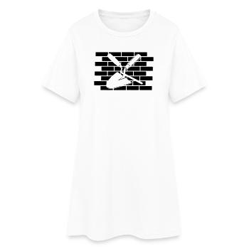 Découpe du clou et de la truelle - Robe T-shirt Femme - blanc - Devant