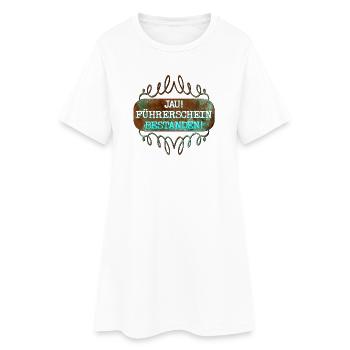 GLÜCKWUNSCH FÜHRERSCHEIN BESTANDEN - Frauen T-Shirt-Kleid - Weiß - Vorne