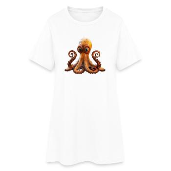Poulpe Petite Pieuvre Seiche Mignon Poulpe - Robe T-shirt Femme - blanc - Devant