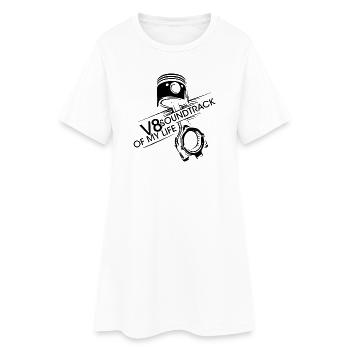V8 Kolben Soundtrack Motor musclecar Musik icon - Frauen T-Shirt-Kleid - Weiß - Vorne