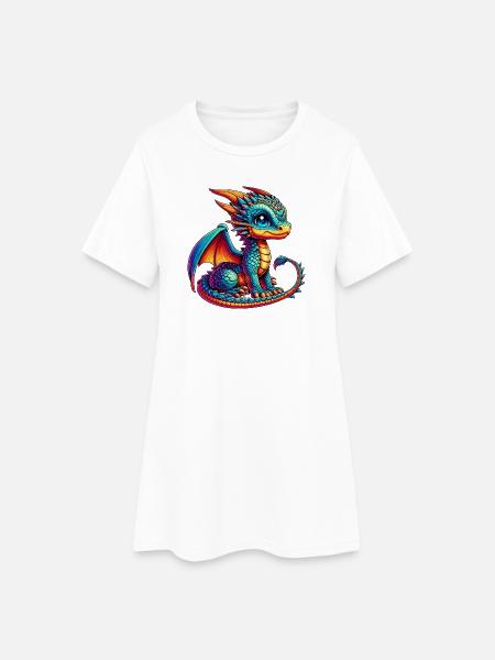 Dragon - Robe T-shirt Femme - blanc