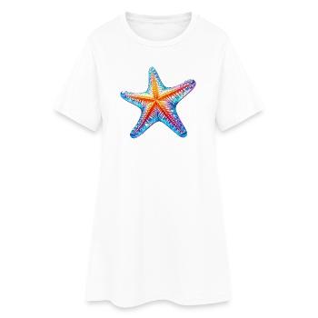 Étoile de mer - Robe T-shirt Femme - blanc - Devant