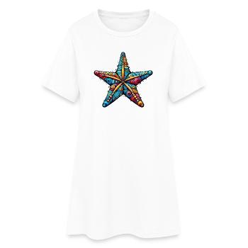 Étoile de mer - Robe T-shirt Femme - blanc - Devant