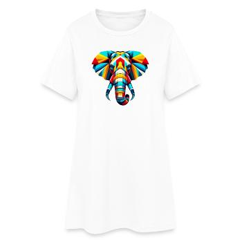 Éléphant Pop Art - Robe T-shirt Femme - blanc - Devant