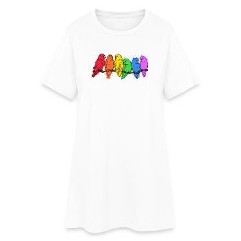 Animaux Oiseaux Zoo Perroquet Zoo Oeufs Amoureux Des Animaux - Robe T-shirt Femme - blanc - Devant