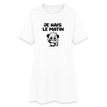 je hais le matin panda - Robe T-shirt Femme - blanc - Devant