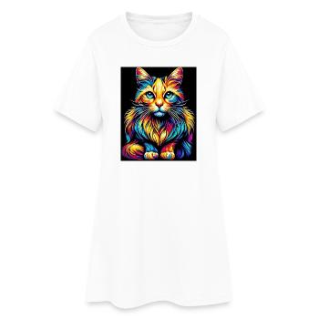 Cat - Women’s T-Shirt Dress - white - Front