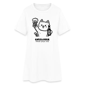 Cats and beer 1 - Women’s T-Shirt Dress - white - Front