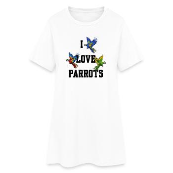 Perroquet, Animaux De Zoo, Jungle, Oiseaux, Déclaration Afrique - Robe T-shirt Femme - blanc - Devant