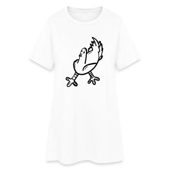 Expressive cartoon chicken print - Women’s T-Shirt Dress - white - Front