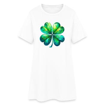Four-leaf clover - Women’s T-Shirt Dress - white - Front