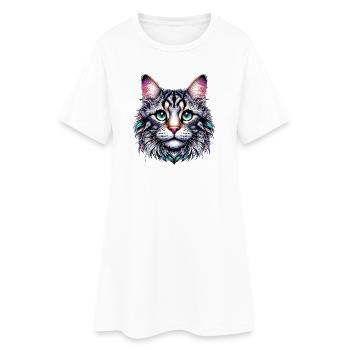 Chat - Robe T-shirt Femme - blanc - Devant
