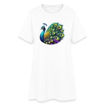 Paon - Robe T-shirt Femme - blanc - Devant