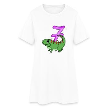 Motif 7e anniversaire Iguane - Sept ans - Robe T-shirt Femme - blanc - Devant