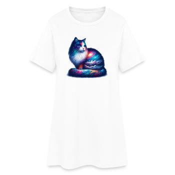 Chat - Robe T-shirt Femme - blanc - Devant