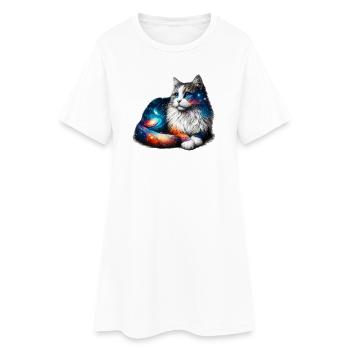 Chat - Robe T-shirt Femme - blanc - Devant