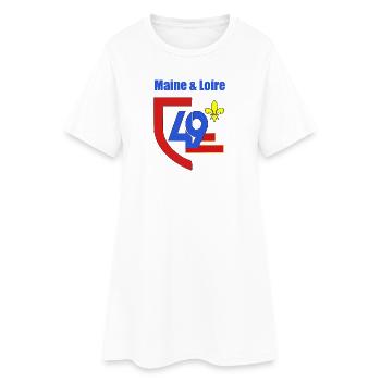 Maine et loire - Robe T-shirt Femme - blanc - Devant
