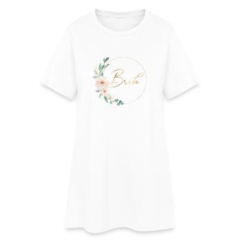 Team Bride! Flowers, Circle, Personalizable - Women’s T-Shirt Dress - white - Front