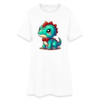 Dinosaure - Robe T-shirt Femme - blanc - Devant