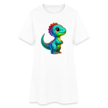 Dinosaure - Robe T-shirt Femme - blanc - Devant