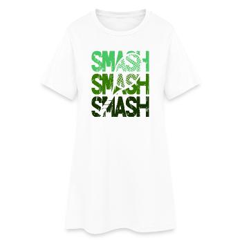 Tennis Smash Schmetterball Racket Design Hoodie - Frauen T-Shirt-Kleid - Weiß - Vorne