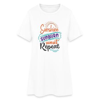 Soleil Coup De Soleil Coucher De Soleil Répéter - Robe T-shirt Femme - blanc - Devant