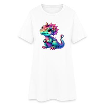 Dinosaure - Robe T-shirt Femme - blanc - Devant