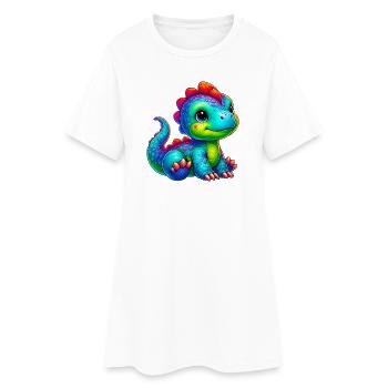 Dinosaure - Robe T-shirt Femme - blanc - Devant