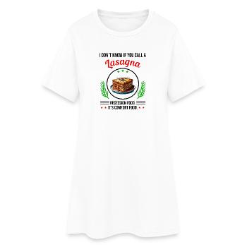 Je ne sais pas si ça s'appelle lasagne - Robe T-shirt Femme - blanc - Devant