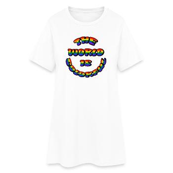 MondeColoré 3 - Robe T-shirt Femme - blanc - Devant