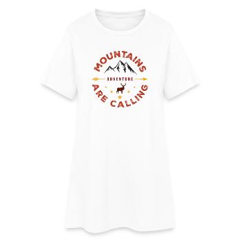 Mountains Are Calling - Outdoor Adventure - Women’s T-Shirt Dress - white - Front