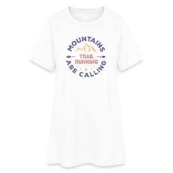 Trail Running - La montagne vous appelle - Robe T-shirt Femme - blanc - Devant