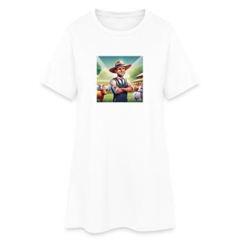 agriculture, agriculteur, fermier, campagne - Robe T-shirt Femme - blanc - Devant